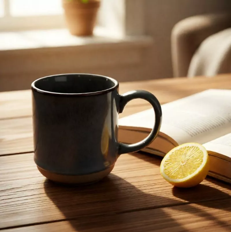 Једноставна модерна керамичка путна сива шоља